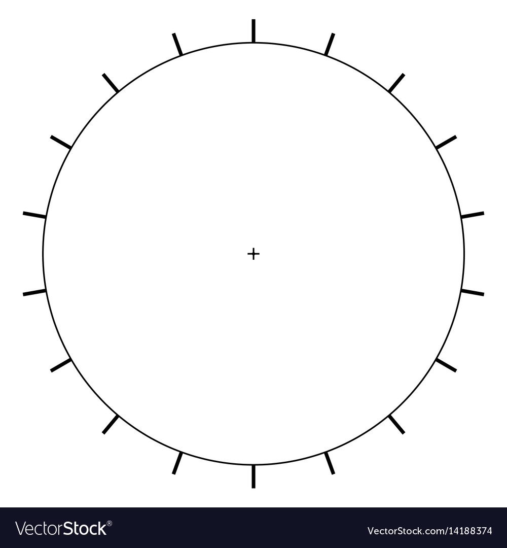 Blank Polar Graph Paper Protractor Pie Chart Vector Image