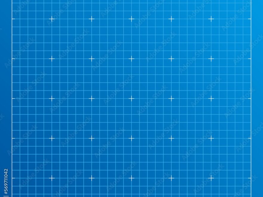 Blueprint Background With Empty Space Architectural Blue Graph Paper With Square Grid Vector Illustration Stock Vector Adobe Stock