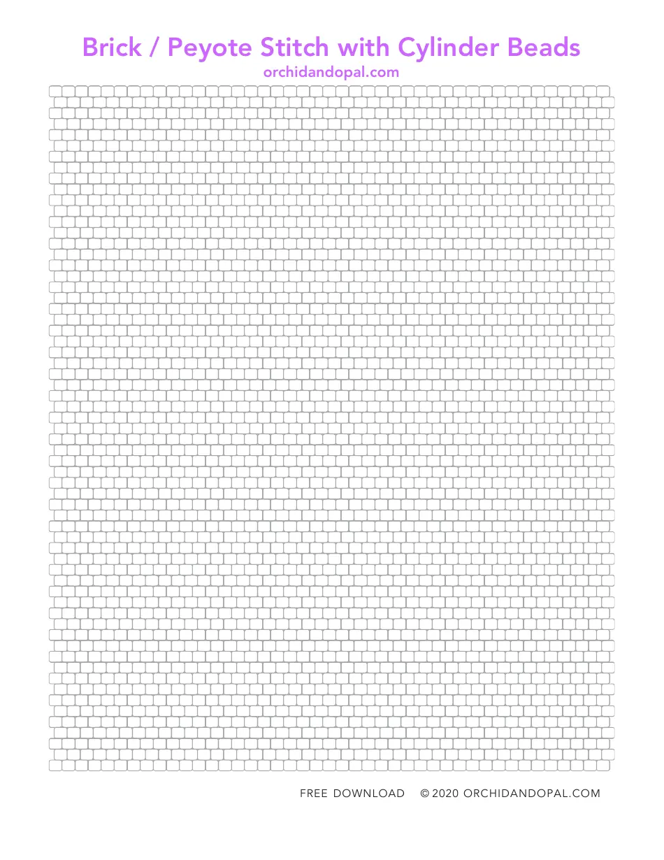 Brick Peyote Stitch With Cylinder Beads Graph Paper Download Printable PDF Templateroller