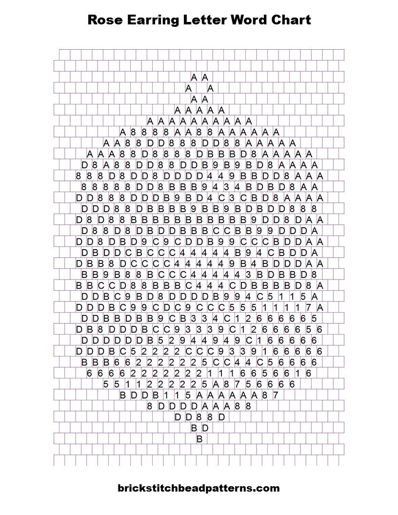 Brick Stitch Bead Patterns Journal Free Rose Earring Brick Stitch Or Peyote Stitch Bead Pattern No 703