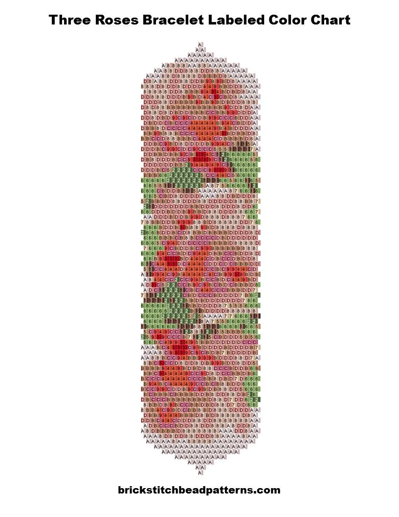 Brick Stitch Bead Patterns Journal Free Three Roses Bracelet Brick Stitch Or Peyote Stitch Bead Pattern No 702