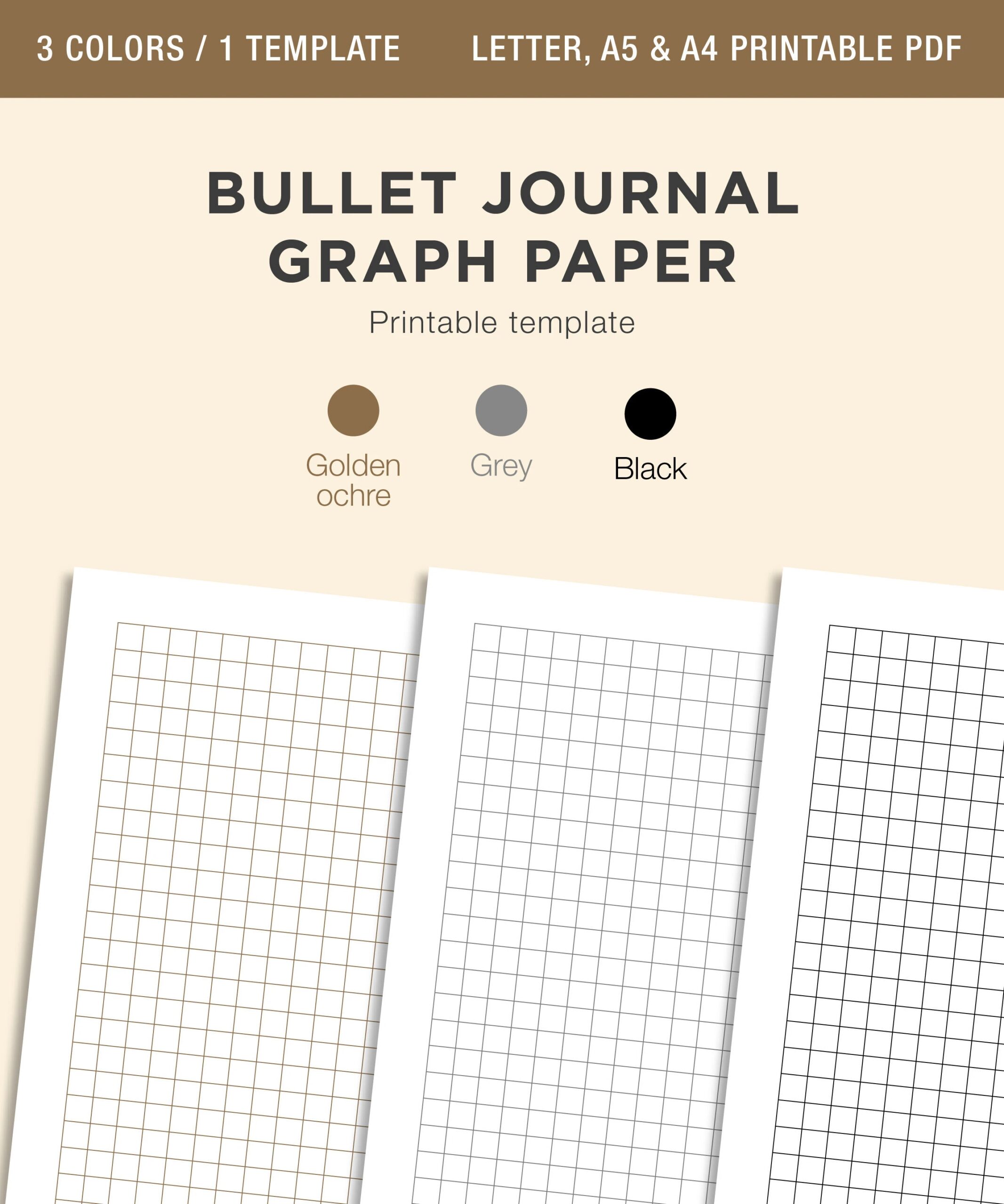 BULLET JOURNAL Graph Paper Printable Graph Paper Numbered Pages Square Grid Paper 5mm Square Graph Paper A4 A5 Letter PDF Etsy
