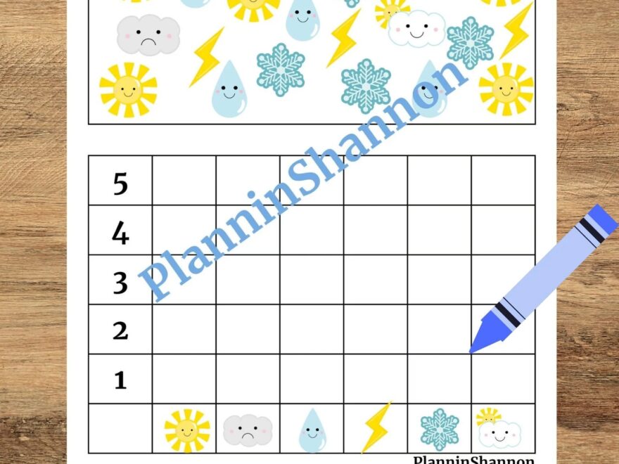 Buy Math Bar Graph For Kids Weather Graph Math Weather Symbols Printable Online In India Etsy