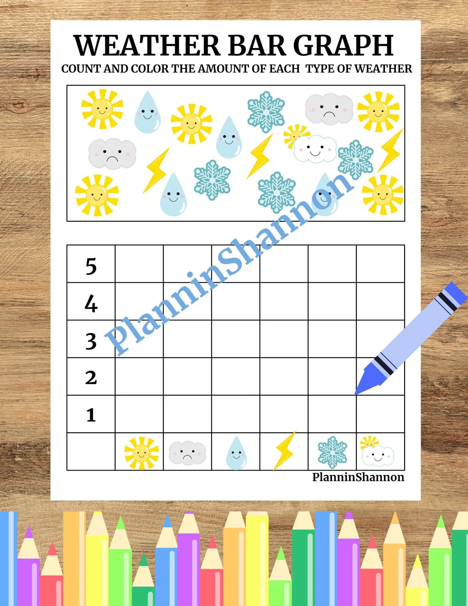 Buy Math Bar Graph For Kids Weather Graph Math Weather Symbols Printable Online In India Etsy
