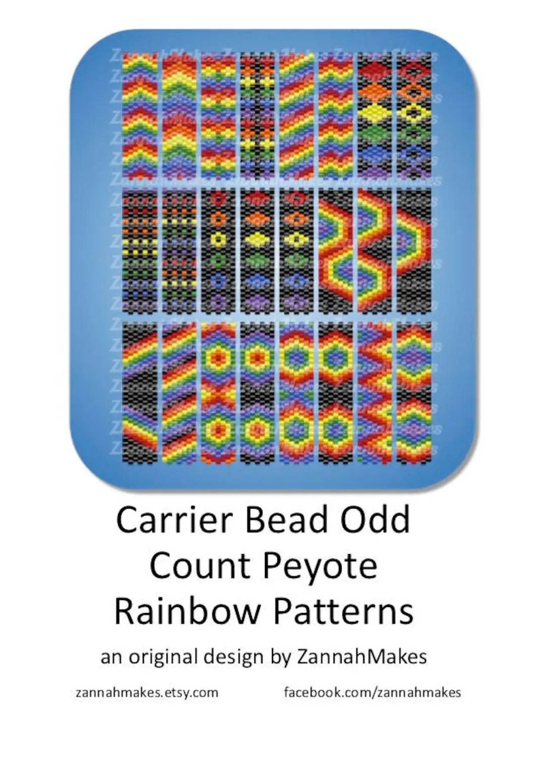 Carrier Bead Rainbow Odd Count Peyote Rainbow Pride Peyote Pattern Nearly Free Beading Pattern Etsy