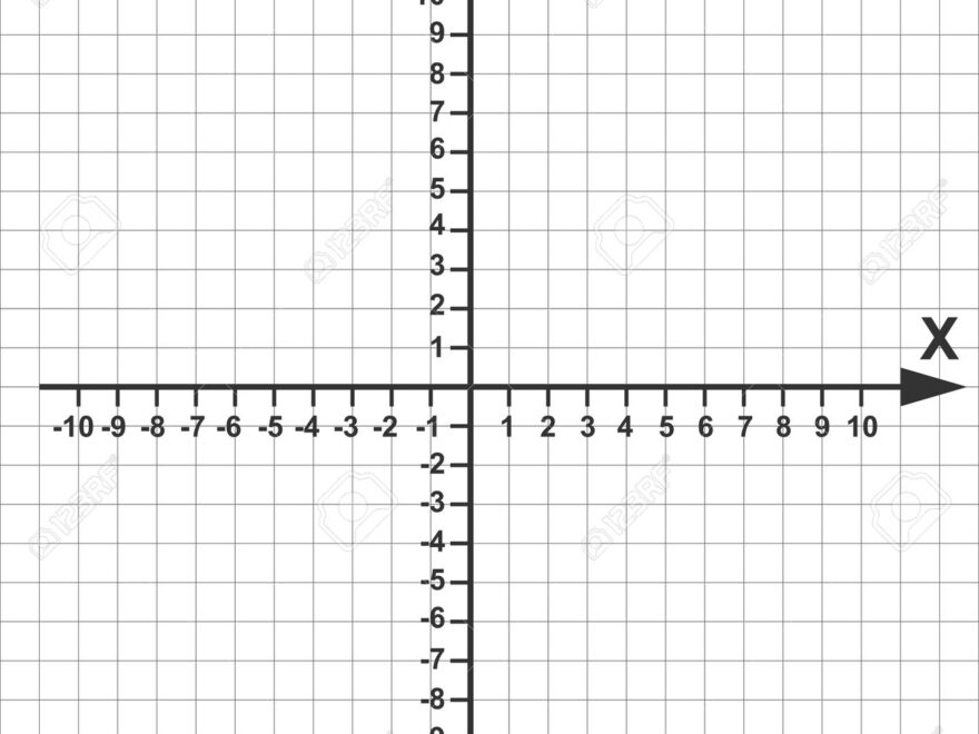 Cartesian Coordinate System In The Plane In Two Dimensions X And Y Axises With Negative And Positive Numbers On Perpendicular Lines Grid Paper Background Royalty Free SVG Cliparts Vectors And Stock Illustration