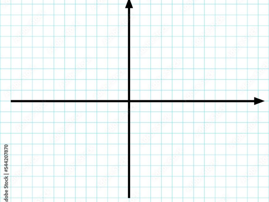 Cartesian Coordinate System On Plane Perpendicular Axises Blank Template For Statistics Or Finance Data Visualization Blue Grid Paper Background Stock Vector Adobe Stock