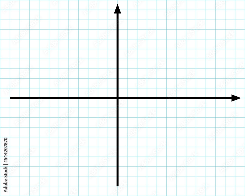 Cartesian Coordinate System On Plane Perpendicular Axises Blank Template For Statistics Or Finance Data Visualization Blue Grid Paper Background Stock Vector Adobe Stock