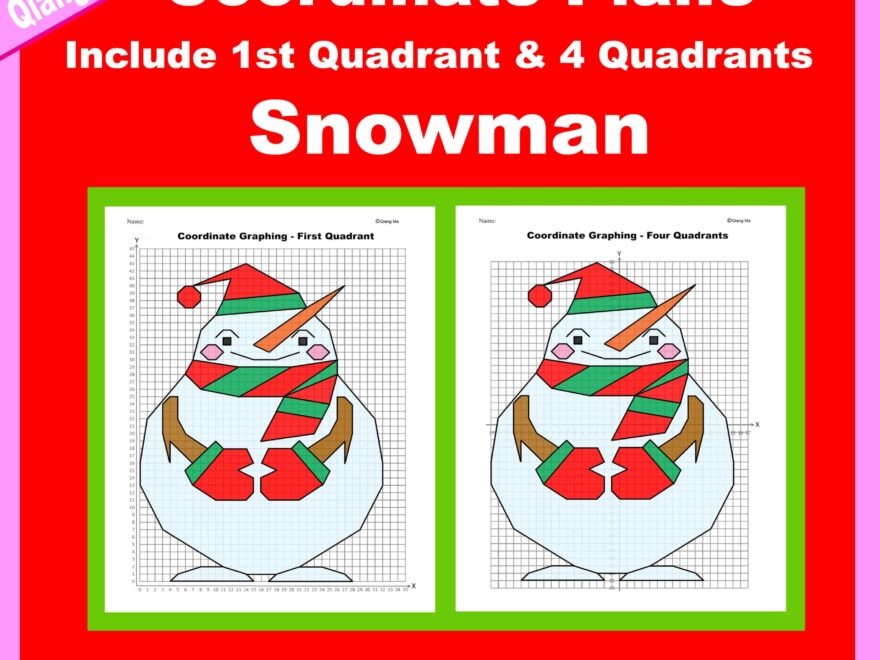 Christmas Coordinate Plane Graphing Picture Snowman II Made By Teachers
