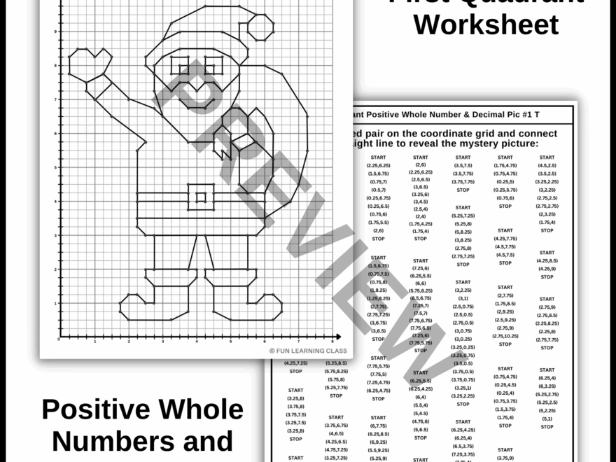 Christmas Santa Claus Coordinate Graphing Plotting Points Ordered Pairs Mystery Picture Math Drawing Made By Teachers