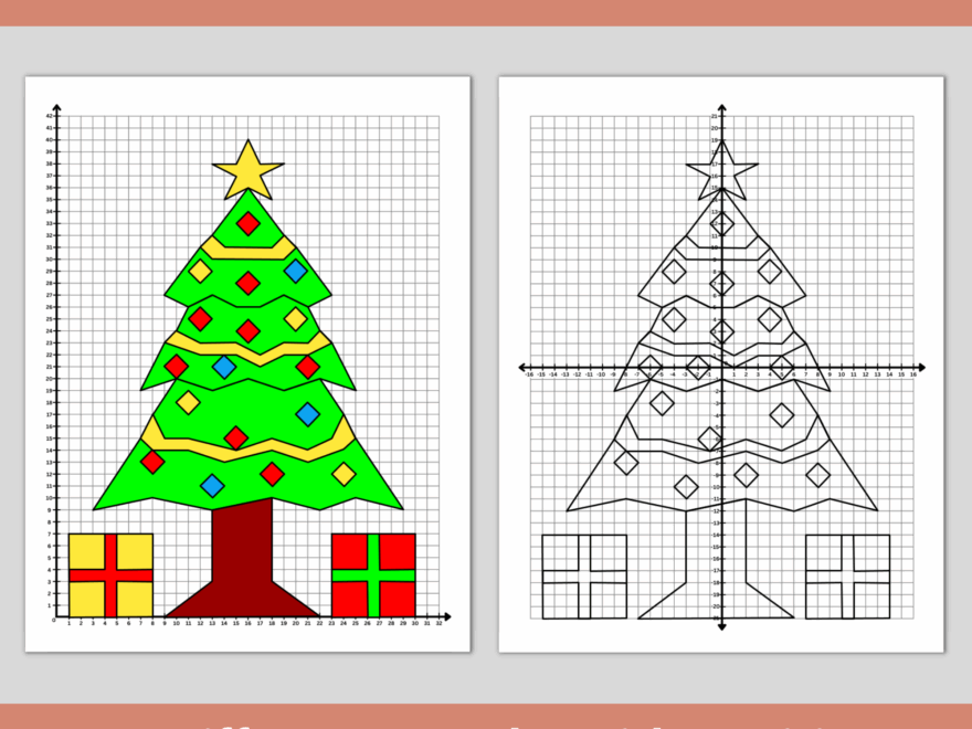Christmas Tree Coordinate Graphing Plotting Points Ordered Pairs Mystery Picture Math Drawing Made By Teachers