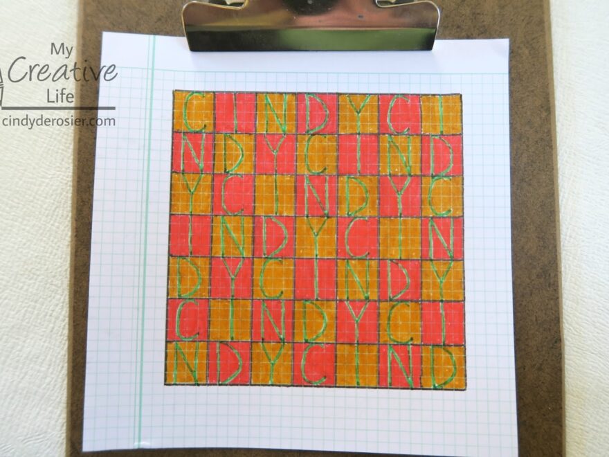 Cindy DeRosier My Creative Life Graph Paper Grid Name Art