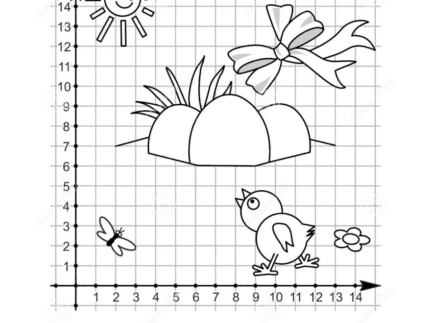 Coordinate Graphing And Coloring Page With Easter Basket Stock Vector Illustration Of Adults Game 214529347