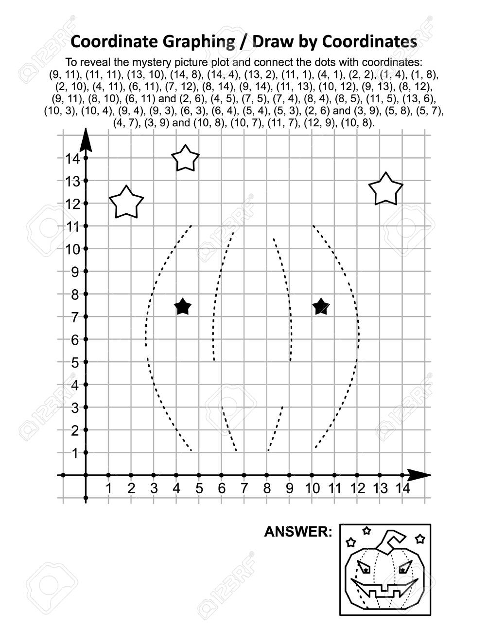 Halloween Graphing Coordinates Worksheet