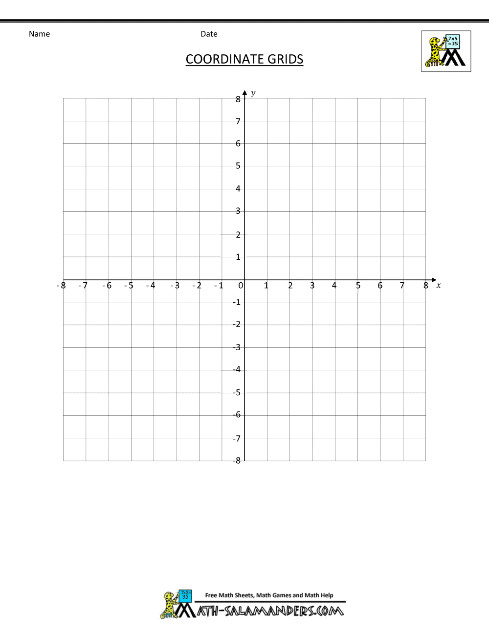 Coordinate Plane Grid