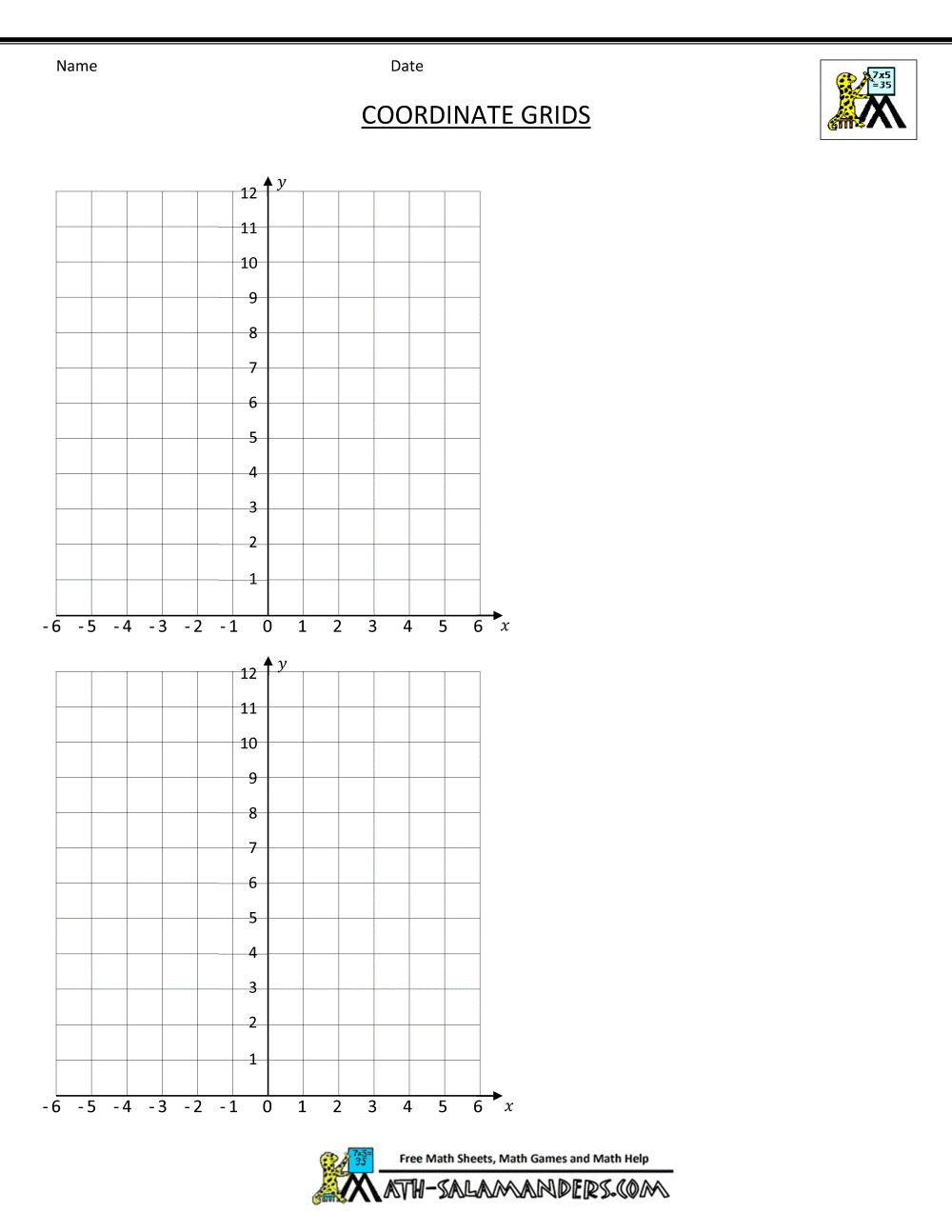 Coordinate Plane Grid