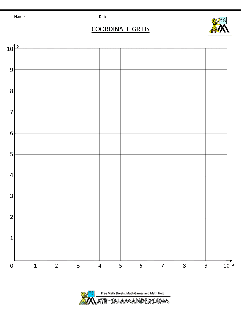 Graph Coordinate Plane Grid 10