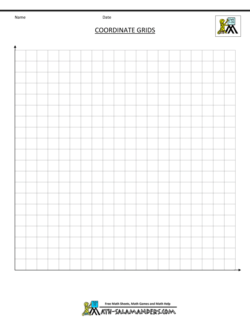 Graph Paper For The First Quadrant
