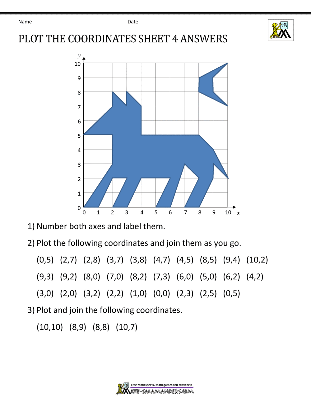 X Y Axis Graph Worksheets