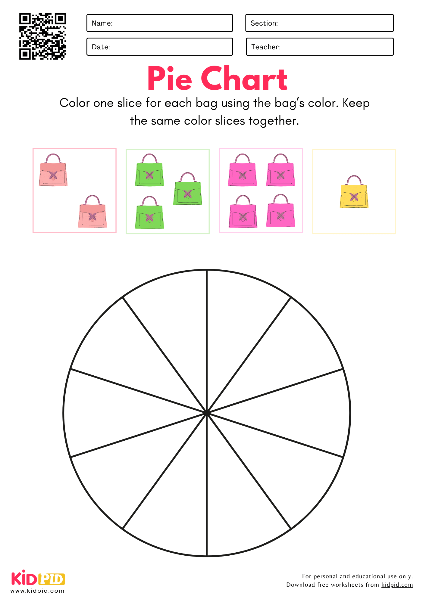 Free Printable Pie Graph Worksheets