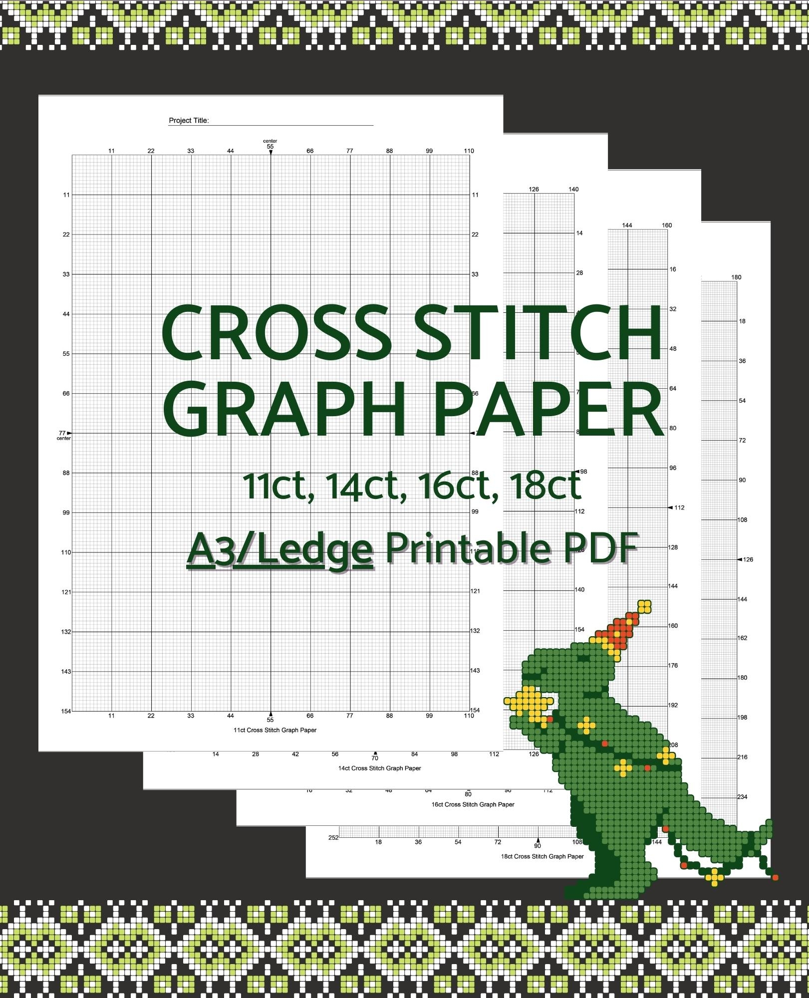 Cross Stitch Graph Paper A3 11 X 17 Inch Ledger size OldDemo Worksheets Library