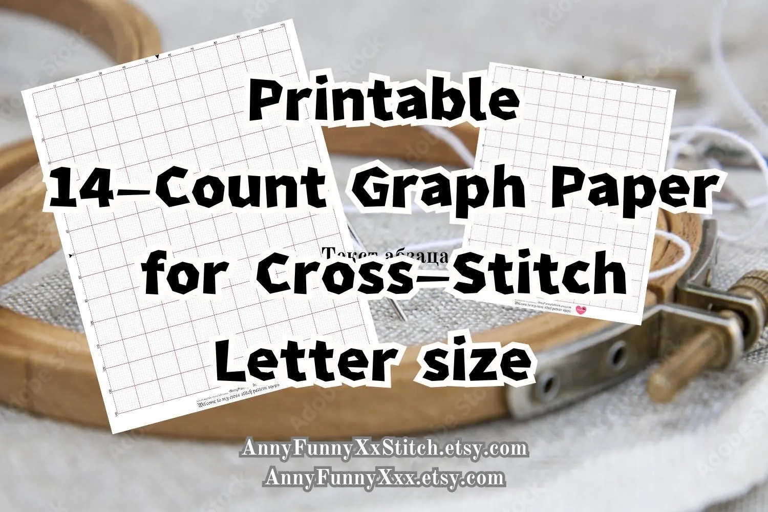 Cross Stitch Graph Paper PDF JPG Letter Format Instant Download Needlework Grid Paper Printable Count Fabric Template For Needlepoint Etsy