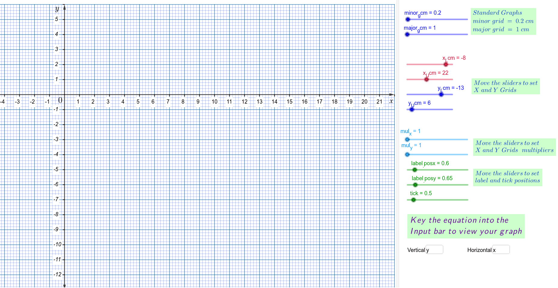 Customised Graph Paper PC Use Only GeoGebra