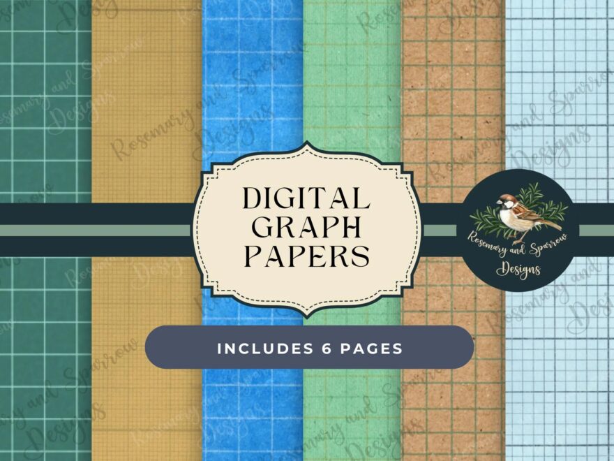 Digital Graph Papers 6 Vintage Printable Digital Download Junk Journal Math Papercraft Architecture Scrapbook Page Crafting Supply Etsy