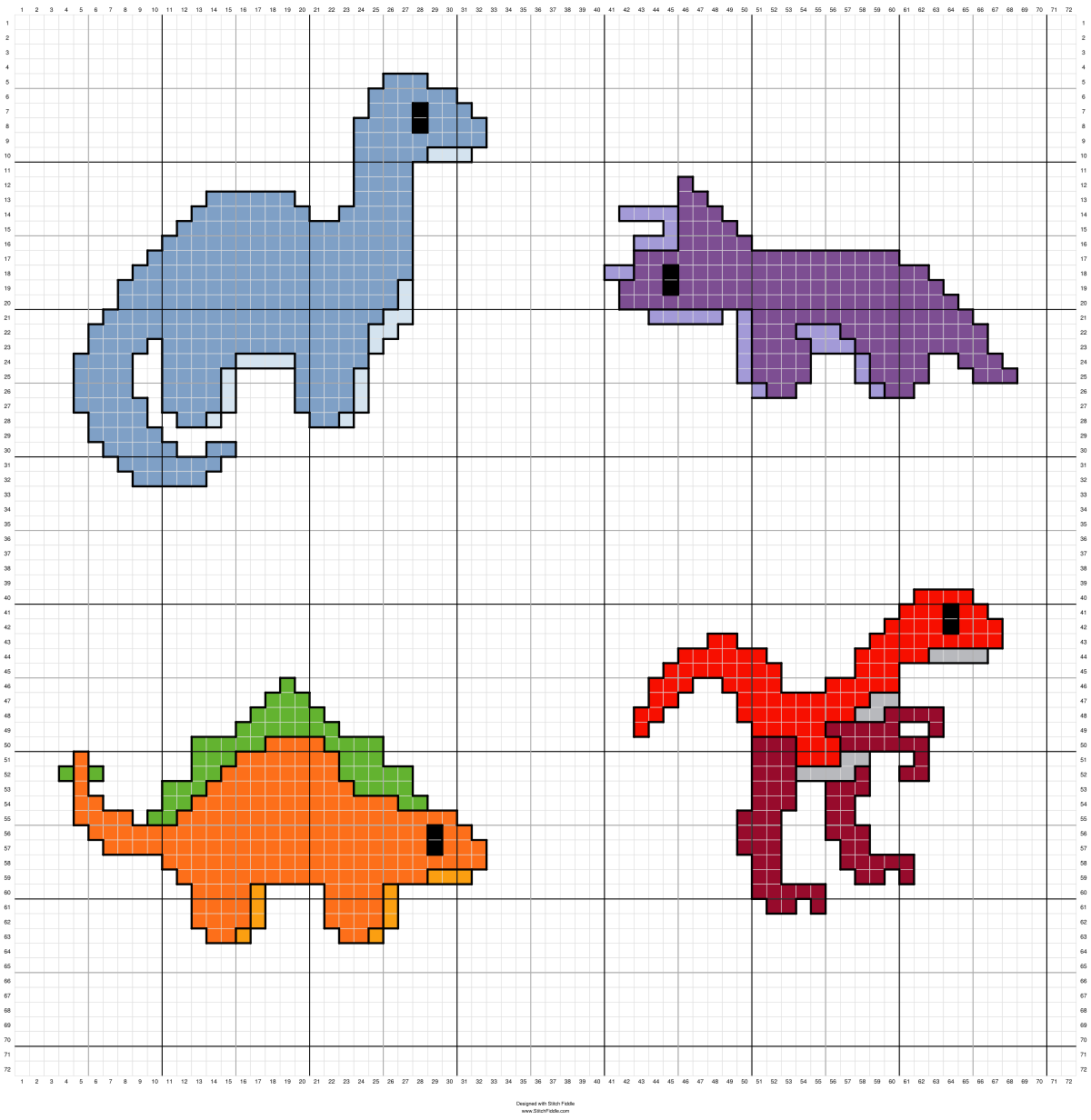 Dinosaur And Volcano Cross Stitch Pattern Gen Z Crafts