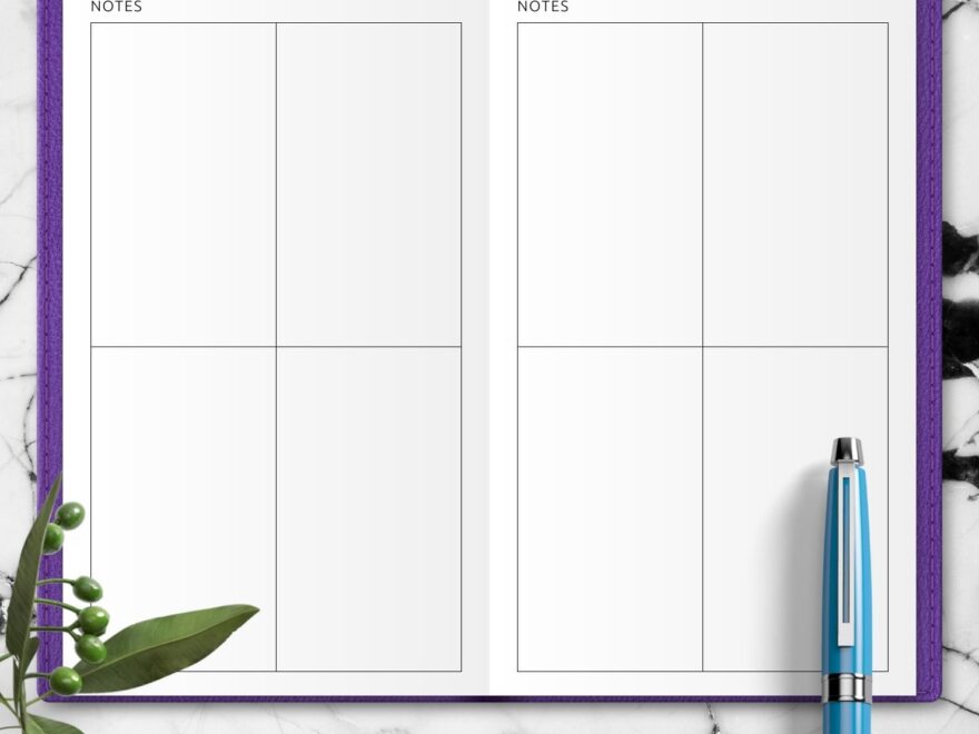 Download Printable Square Grid 4 Blocks PDF