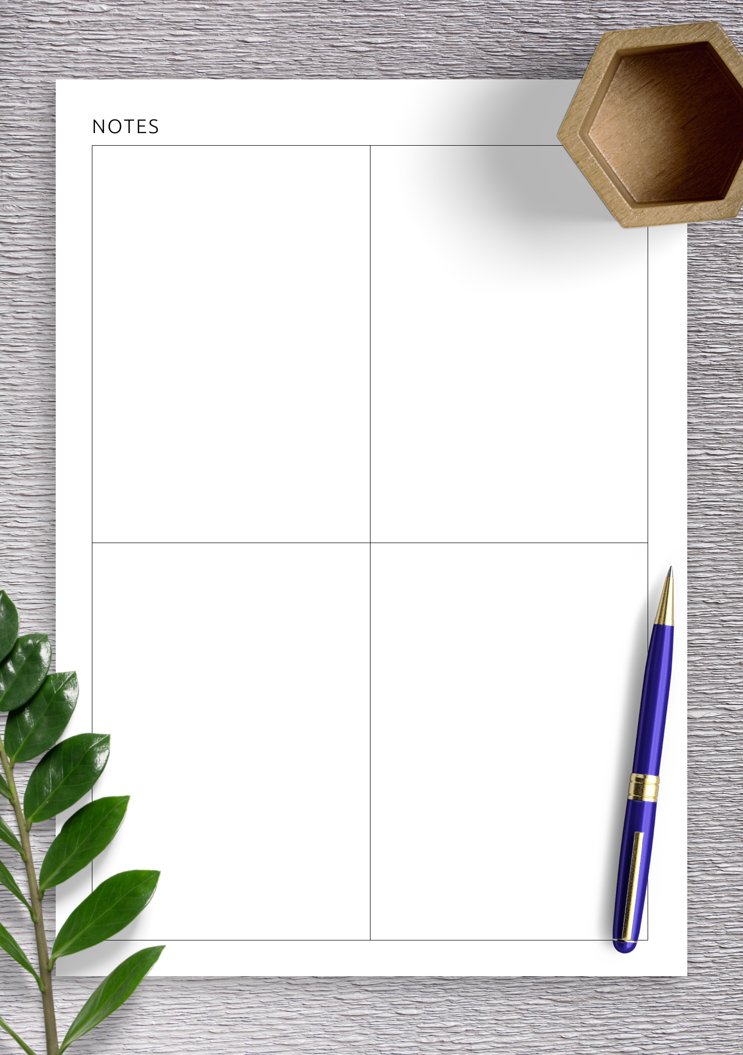 Download Printable Square Grid 4 Blocks PDF