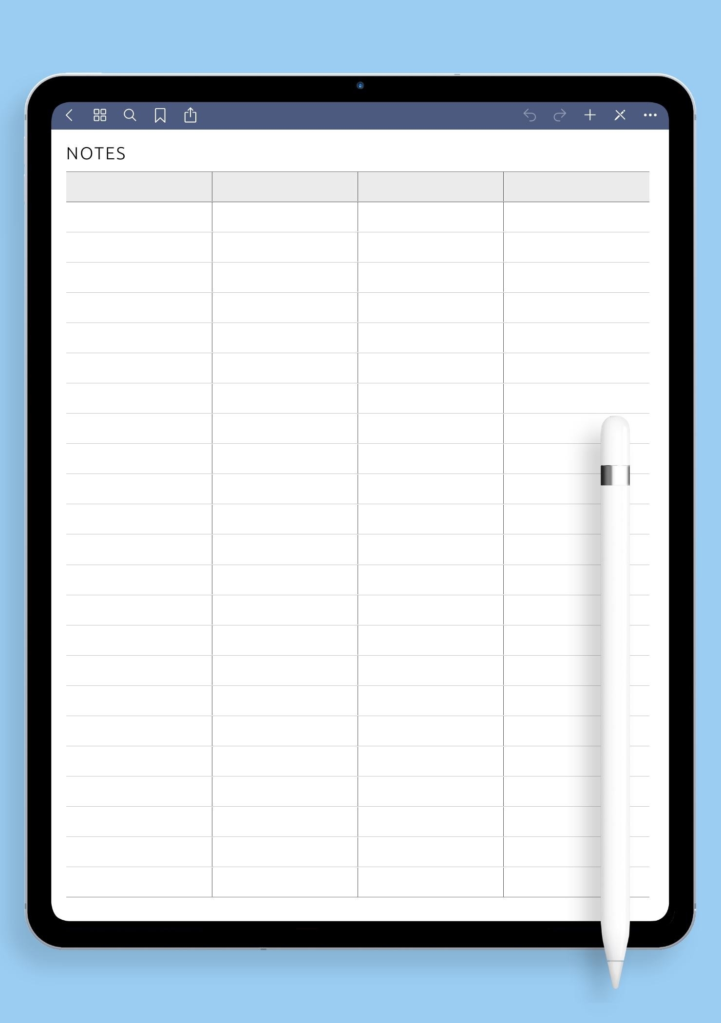 4 Vertical Coulumn Graph Template Blank