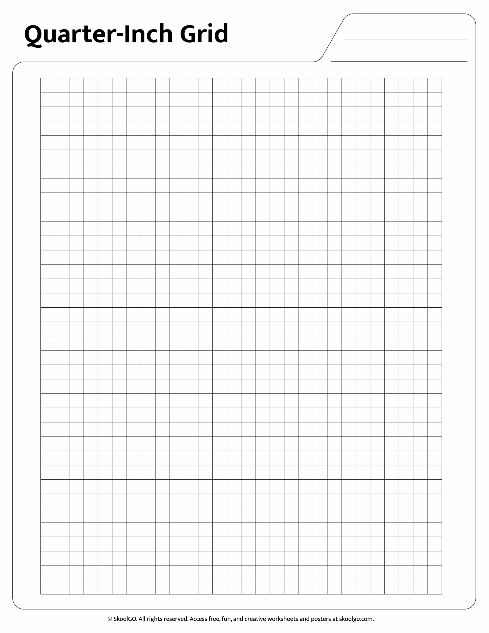Download Quarter Inch Grid Paper For Classroom Use