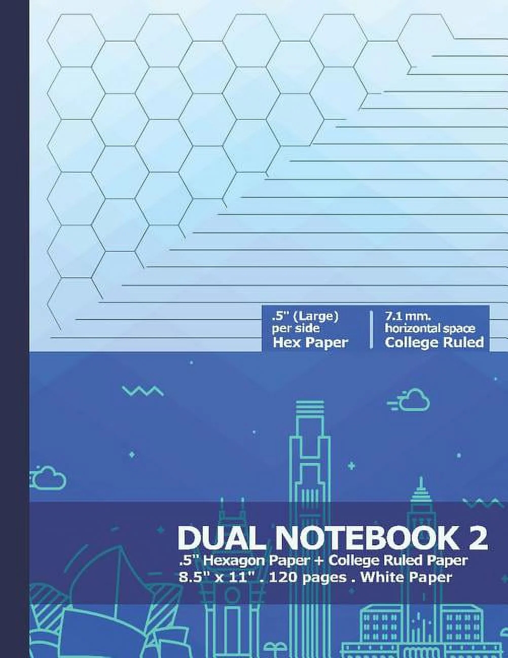 Dual Notebook 2 Combo Large Hexagonal Graph Paper And College Ruled Paper Paperback Walmart