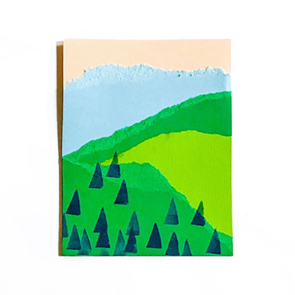 Graph Paper Green Colour Landscape