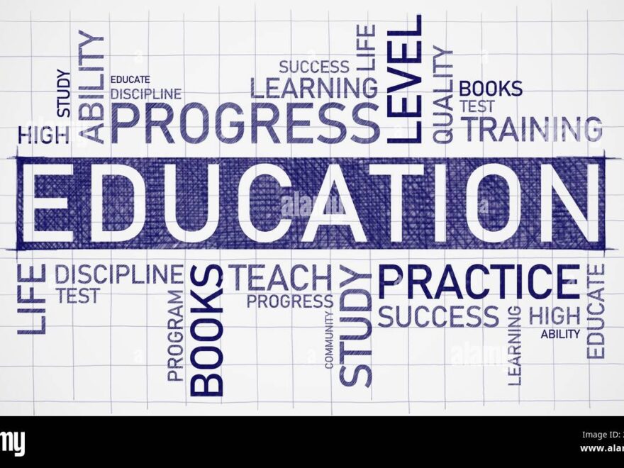 Education Wordcloud Concept Background With Words On Graph Paper Stock Photo Alamy