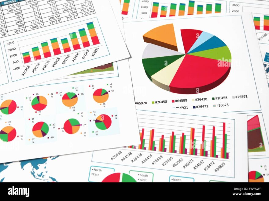 Financial Printed Paper Charts Graphs And Diagrams Stock Photo Alamy