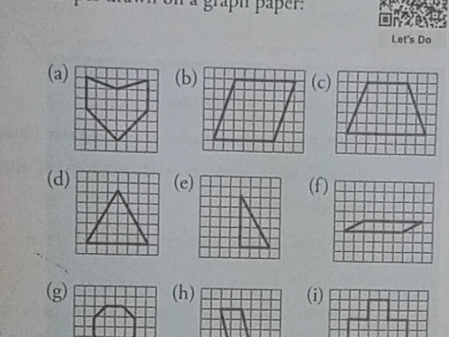 Find The Area Of The Following Regular Shapes Drawn On A Graph Paper a