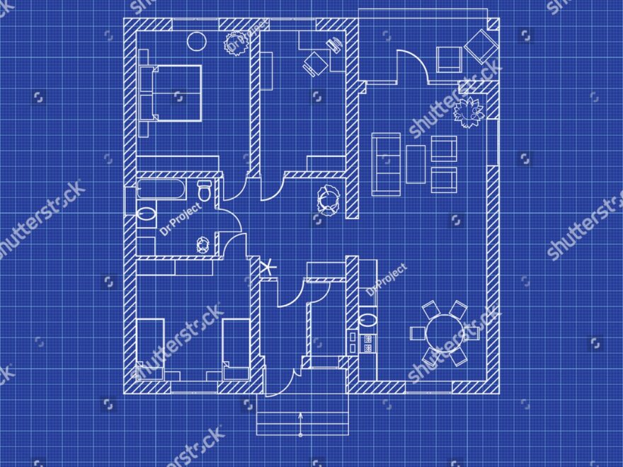 Floor Plan Modern Apartment On Graph Stock Vector Royalty Free 397711960 Shutterstock