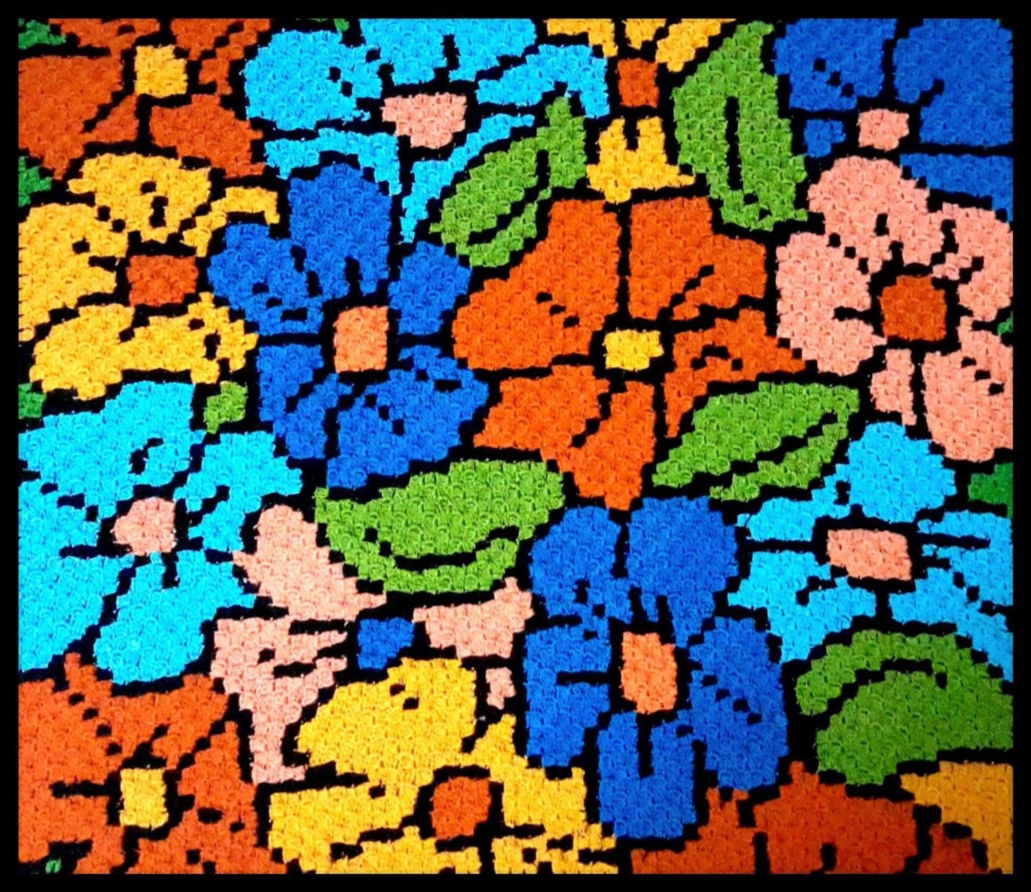 FLOWERS FOREVER C2C Graph Pattern With Row By Row Written Color Chart Instructions Crochet Pattern C2c Crochet Pattern Afghan Crochet C2c Etsy