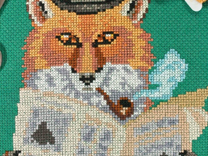 Fox Reading The Newspaper Cross Stitch Pattern