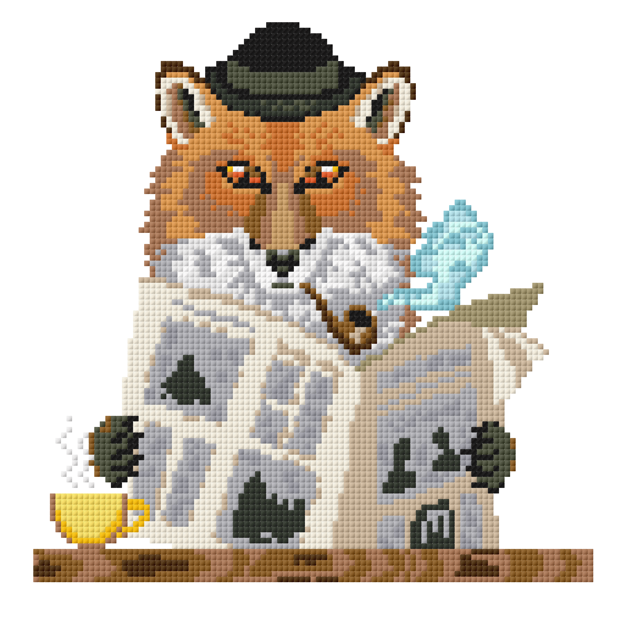 Fox Reading The Newspaper Cross Stitch Pattern 
