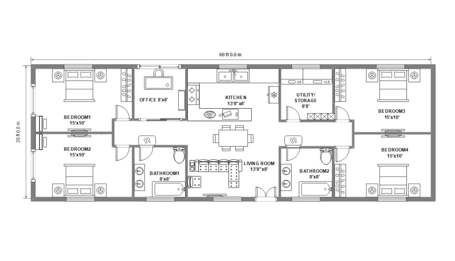 Free Four Bedroom House Plans Free Four Bedroom House Plans