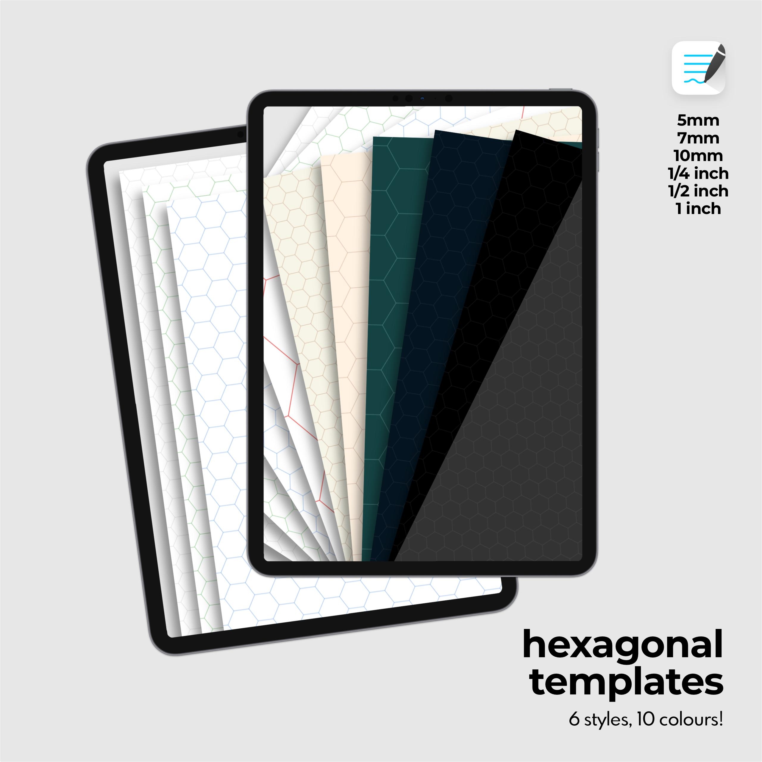 Hexagon Graph Paper Free 1 Inch Landscape