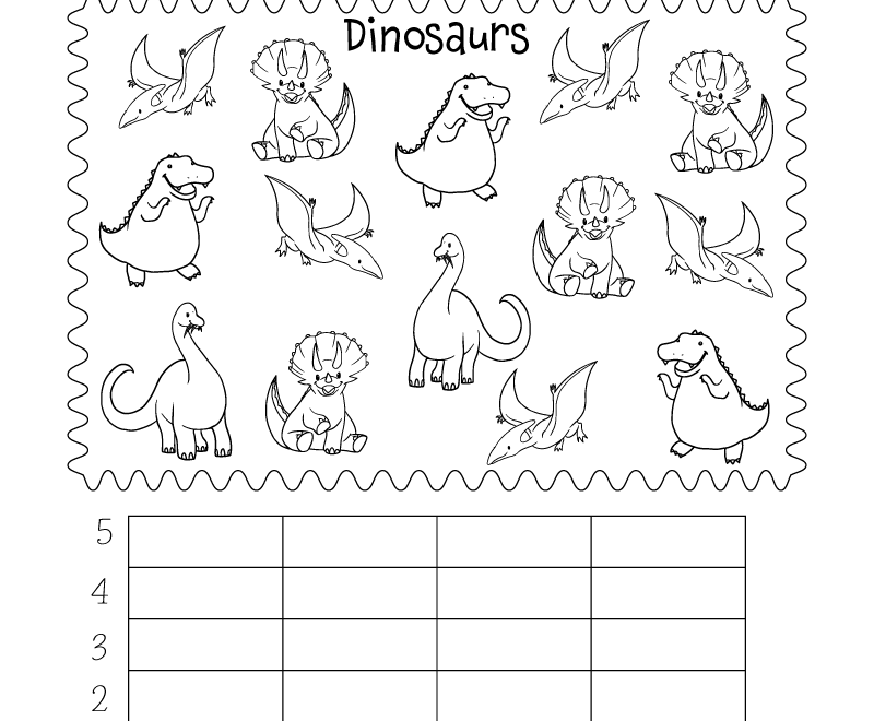 Free Printable Dinosaur Bar Graph Worksheet