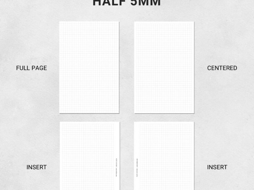 Free Printable Graph Lined Paper A4 A5 Letter Half Noty Studio