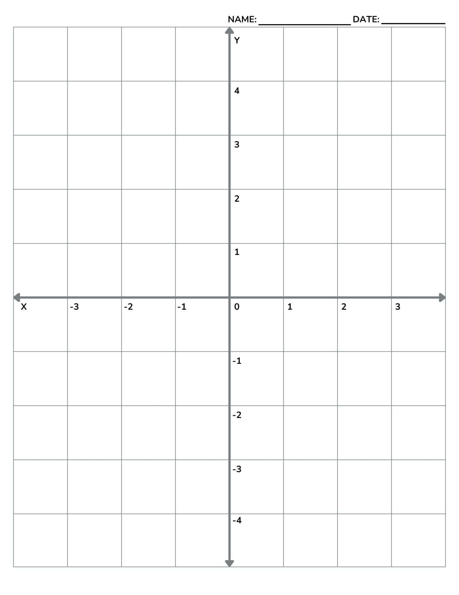 Printable Coordinate Plane Graph Paper