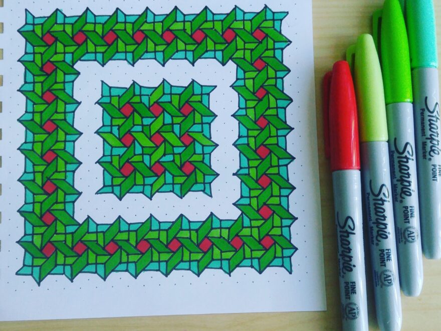 Geomegic Patterns For Rhombic Dot Grid Page