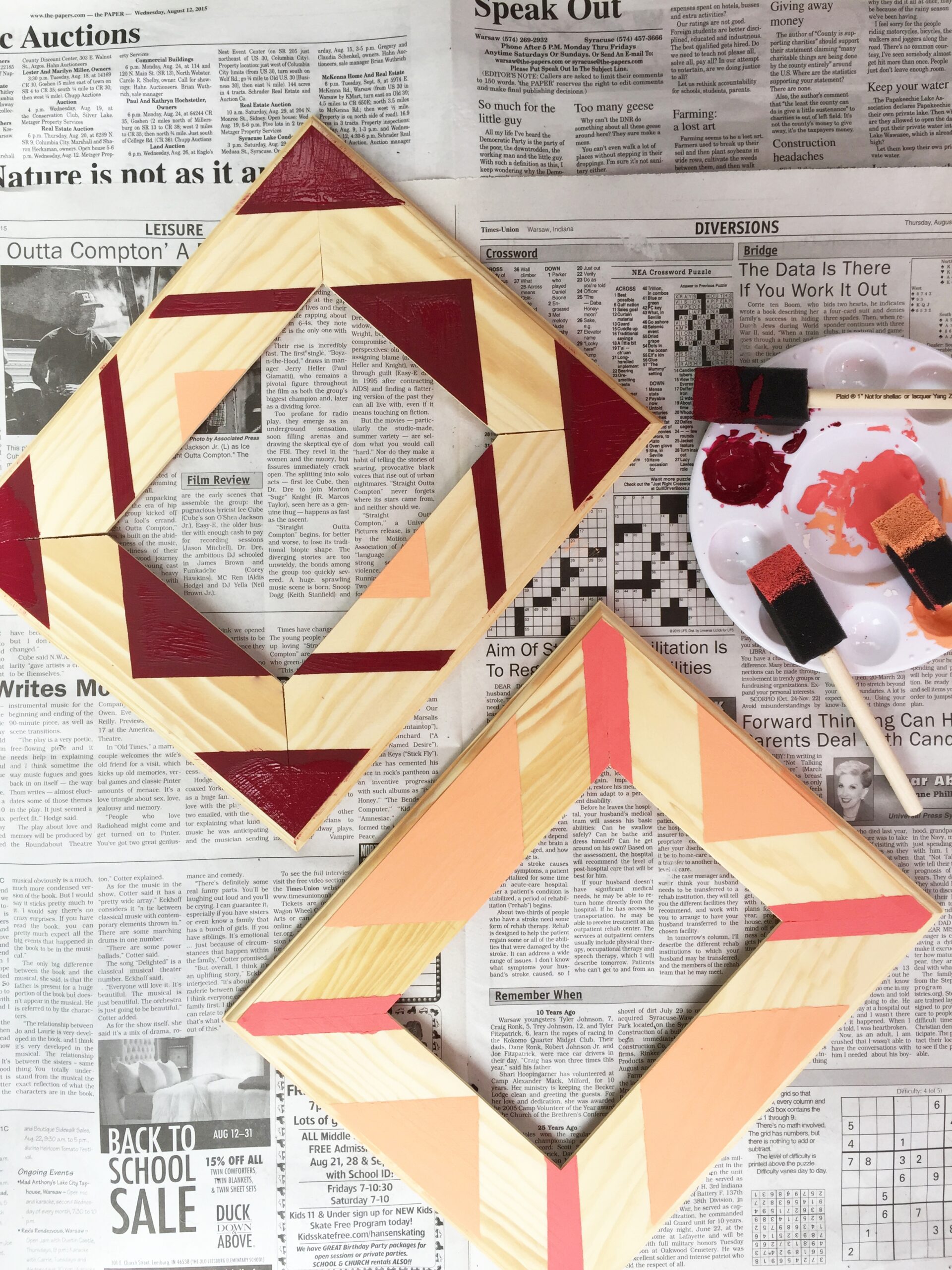Geometric Painted Picture Frame Dorm DIY Lily Val Living