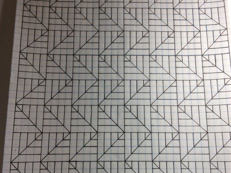 Geometric Pattern Art On Graph Paper